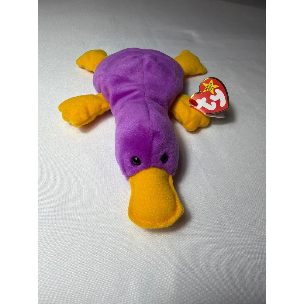 Ty Beanie Babies Patti Platypus Purple Cubbie Bear Brown 1993 Vintage Plush Lot